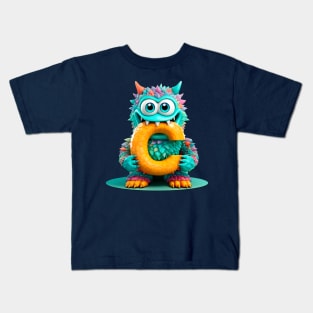 Adorable Kids Monster Alphabet Letter C Funny Back to School Kids T-Shirt